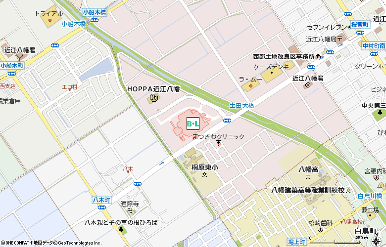近江八幡市立総合医療センター付近の地図